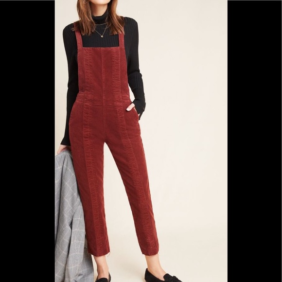 New AG Paneled Isabelle Overall for Anthropologie large Rust Autumn fall pumpkin - Picture 1 of 10